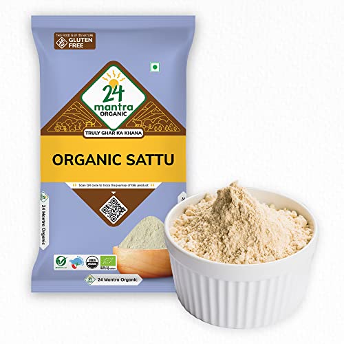 24 Mantra Organic Sattu Atta - 500gms | 100% Organic | Chemical Free & Pesticides Free | Roasted Chickpeas
