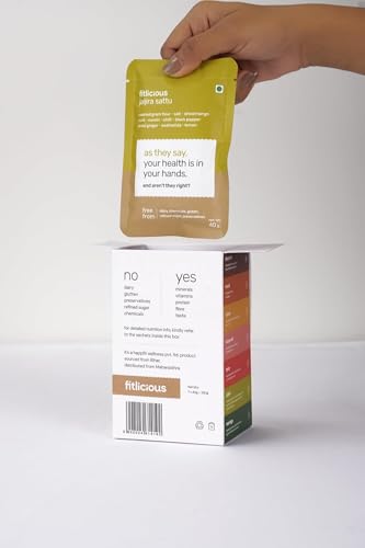 Fitlicious Jaljira Sattu Powder - Gluten-Free Roasted Gram Flour, Jaljira Sattu Fiber-Rich Sattu Drink Powder (pack of 7 X 1)