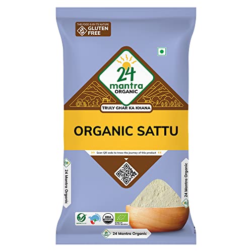 24 Mantra Organic Sattu Atta - 500gms | 100% Organic | Chemical Free & Pesticides Free | Roasted Chickpeas
