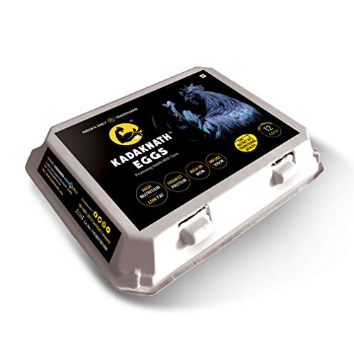 Kadaknath Low Cholesterol, Natura Eggs for Protein|Pack of 12