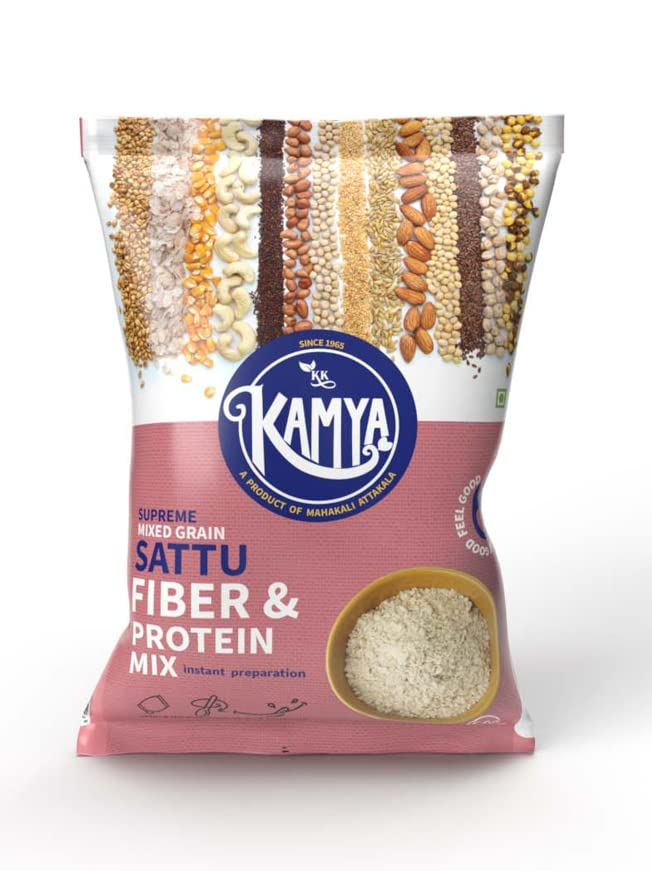 KK Kamya Supreme Mixed Grain Sattu | Natural Powder with High Protein and Fiber | 100% Natural Nutrition | Cereals & Nuts Sattu Drink (Pack of 6x500g.=3Kg.)