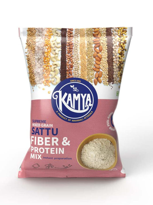 KK Kamya Supreme Mixed Grain Sattu | Natural Powder with High Protein and Fiber | 100% Natural Nutrition | Cereals & Nuts Sattu Drink (Pack of 6x500g.=3Kg.)