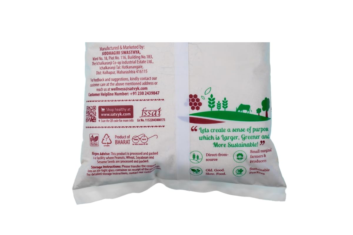 S Siddhagiri's SATVYK THE HEALTH re STORE Organic Chana Sattu (500gm) - Roasted Black Chana Flour | Gluten Free Sattu Powder | Sattu for Protein Drink | Sattu Drink Powder | Fiber Rich | Roasted Gram Flour | Sattu Atta | Roasted Chana Atta