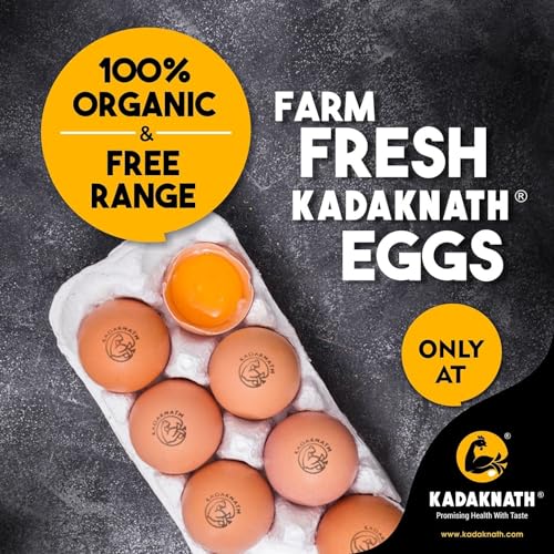 Kadaknath Low Cholesterol, Natura Eggs for Protein|Pack of 12