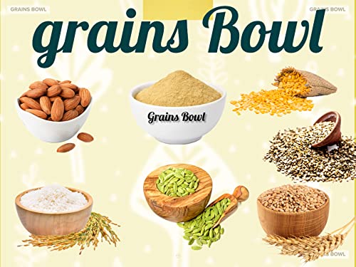 grains Bowl Hand Roasted multi grains health mix powder for Kids and Adults (NO COOKING NEEDED) Roasted Cereals & Pulses Powder, Chatua, Sathu maavu, Porridge Mix (Cardamom/Elaichi Flavour, 1 kg)