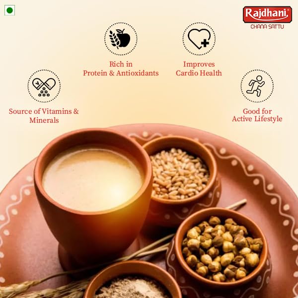 Rajdhani Chana Sattu - 500g (Pack of 10) | High Protein & Fiber | Gluten-Free | Instant Energy Drink