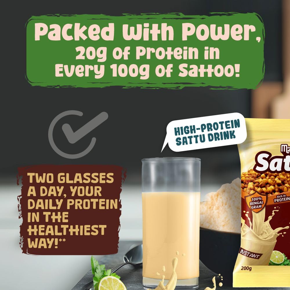 Manna Sattu Atta 1Kg 100% Channa Sattu Roasted Gram Atta Flour (500 X 2 Packs)