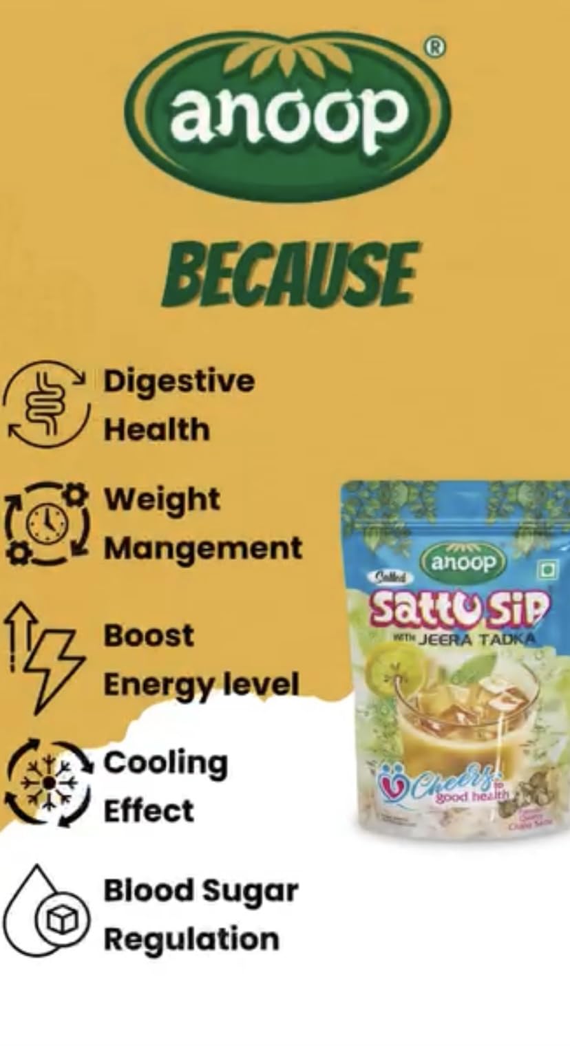 Anoop Sattu Sip (500gms*4) Pack of 4 (2kg) (Salted With Jeera Tadka)