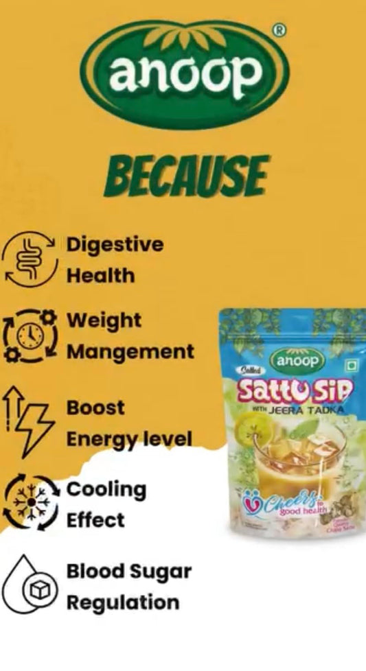 Anoop Sattu Sip (500gms*4) Pack of 4 (2kg) (Salted With Jeera Tadka)