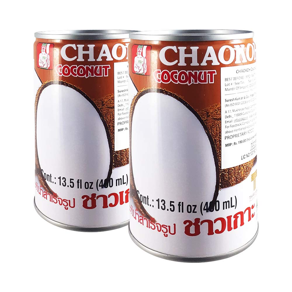 Chaokoh Coconut Milk, 400ml, Pack of 2