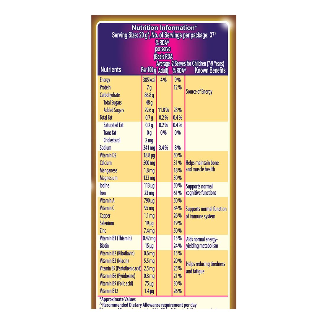 Bournvita 5 Star Magic Nutrition Drink, 750 g Pouch