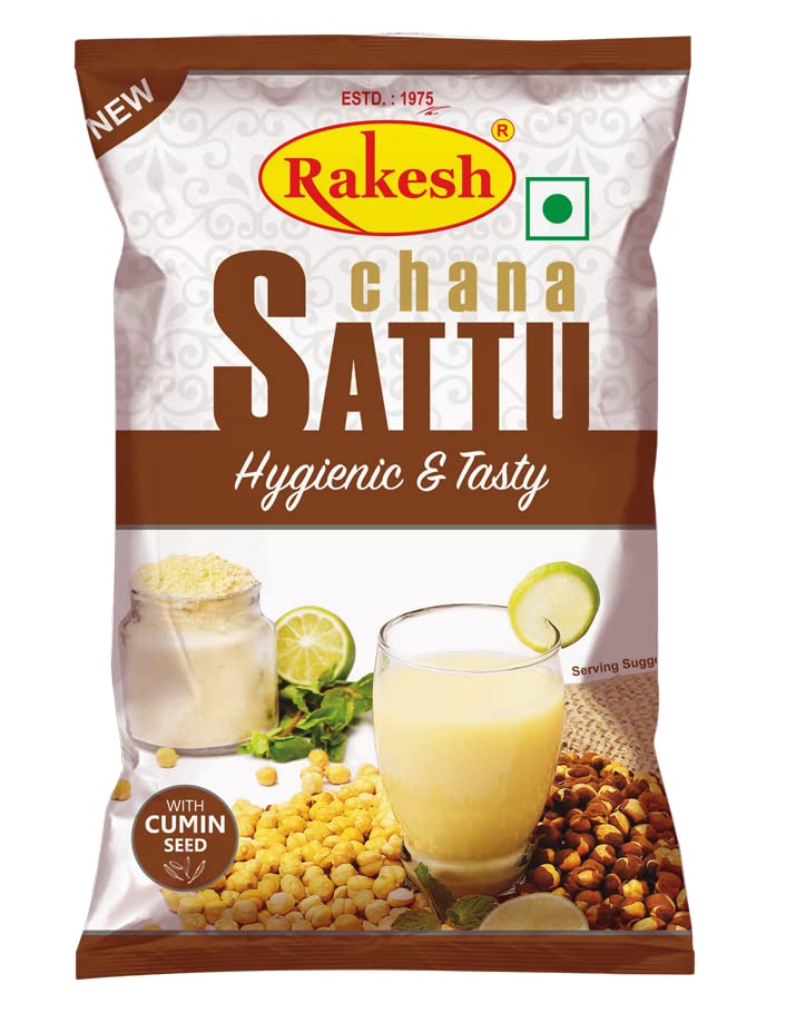 Rakesh Group Hygenic & Tasty, Chana Sattu, 500G Pack, Rakesh Roasted Gram Flour Chana Sattus(4 Pcs)