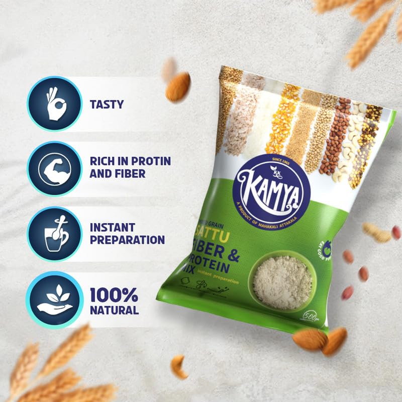 Kamya Mixed Grain Sattu | Natural Powder with High Protein and Fiber |100% Natural Nutrition | Cereals & Grains Sattu Drink (Pack of 1, 1Kg.)