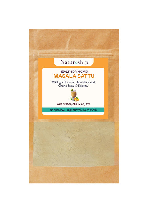 Natureship Hand Roasted Health Drink Mix- Masala Sattu 40gm (Pack of 4, 40gm * 4)