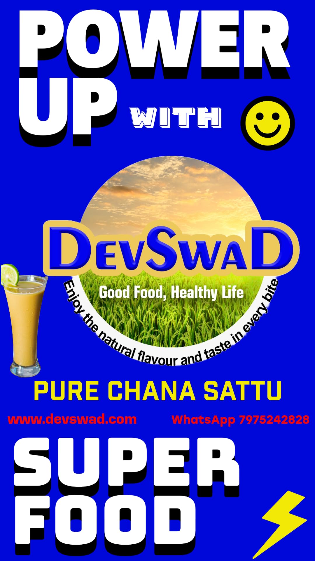 DevSwad Pure Bihari Chana Sattu|Traditional Way of Preparation|Freshly Roasted Bengal Gram|Super Food|High in Protein (930 g|No Preservatives