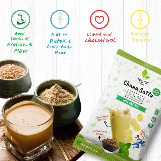 MITHILA FOODS 1 kg Authentic Bihari Chana Sattu | High Protein, Fiber, Superfood | 100% Natural Roasted Gram Channa Flour | Hydrating, Refreshing, Instant Energy Booster | Traditional Cultural Flavor From Bihar