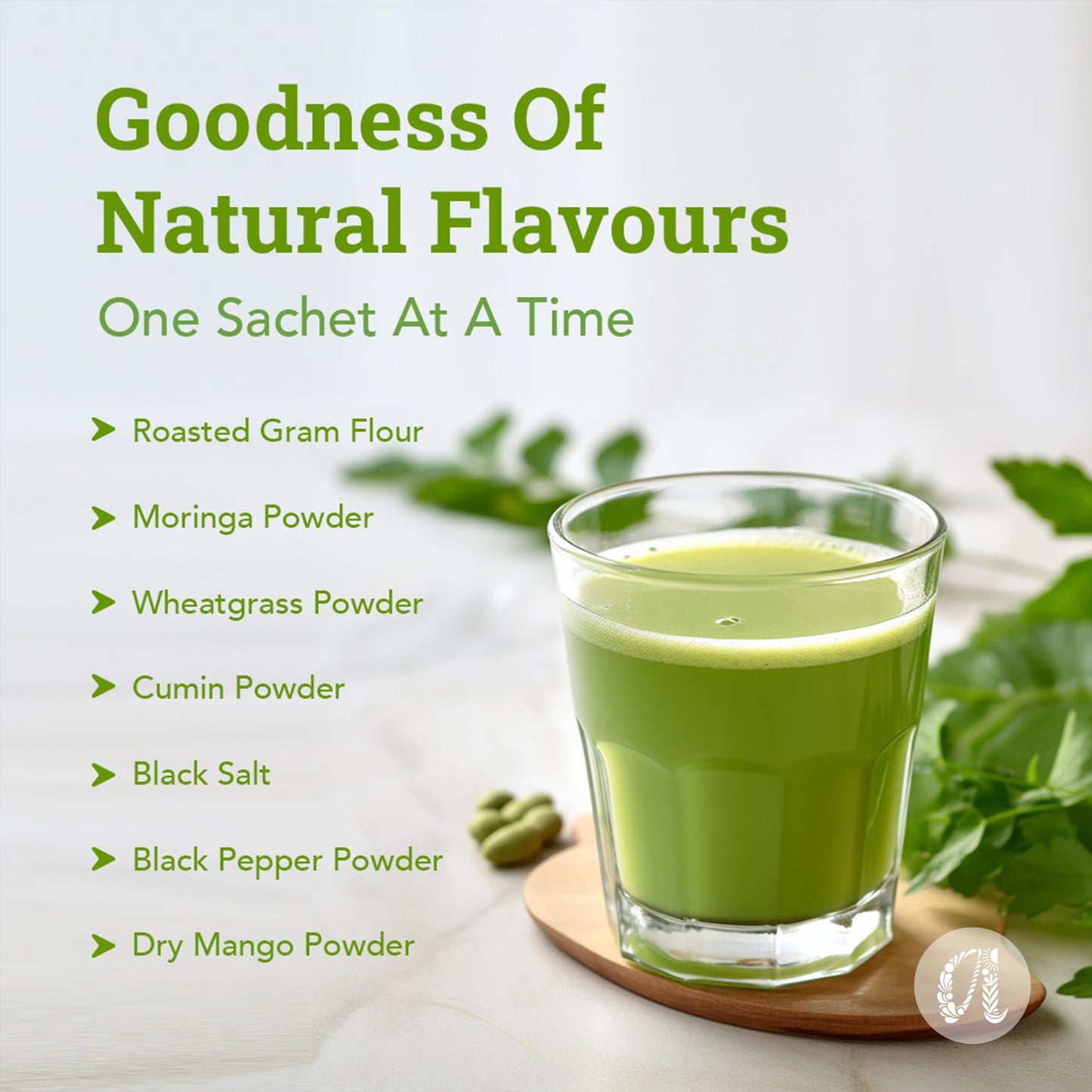 Anveshan Moringa Sattu Drink Mix - 300g | Chana Sattu Protein Powder | Drink | 8 Vitamin and Fibre Rich Nutrition Drink