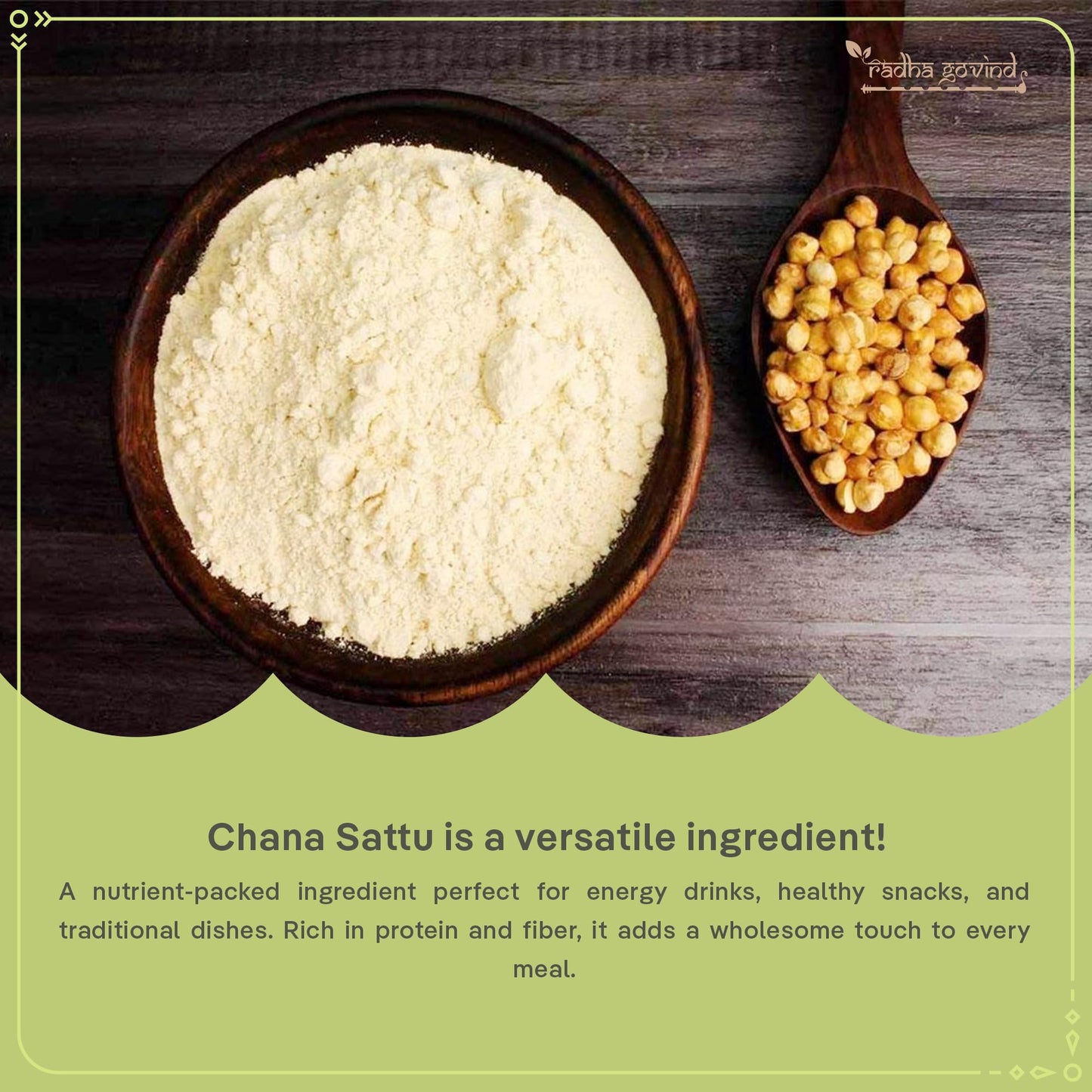 Radha Govind Organic Chana Sattu Powder | Fiber-Rich Sattu 1Kg
