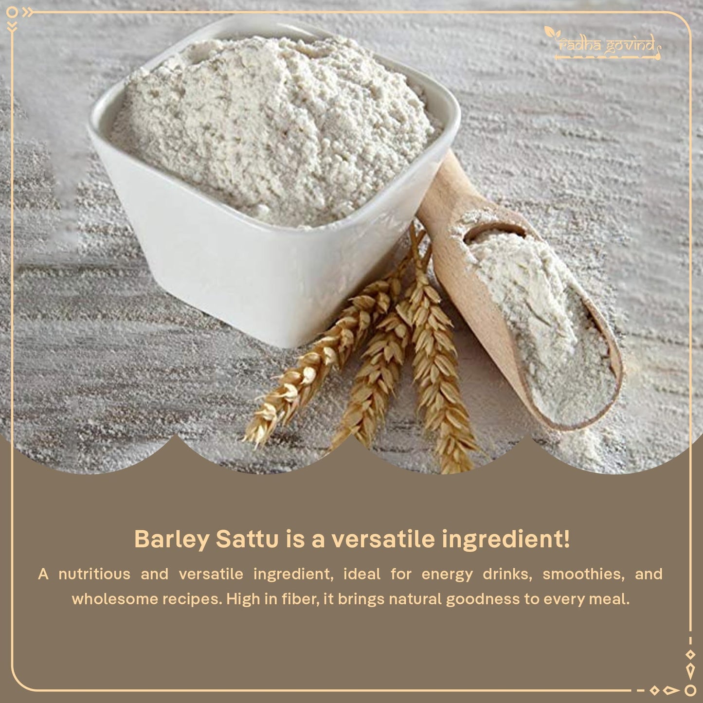 Radha Govind Organic Jau Sattu Flour | Fiber-Rich Sattu, 1000 Gram