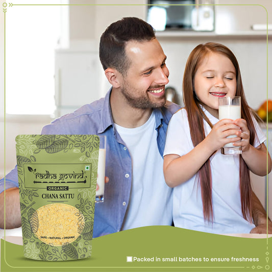 Radha Govind Organic Chana Sattu Powder | Fiber-Rich Sattu 1Kg