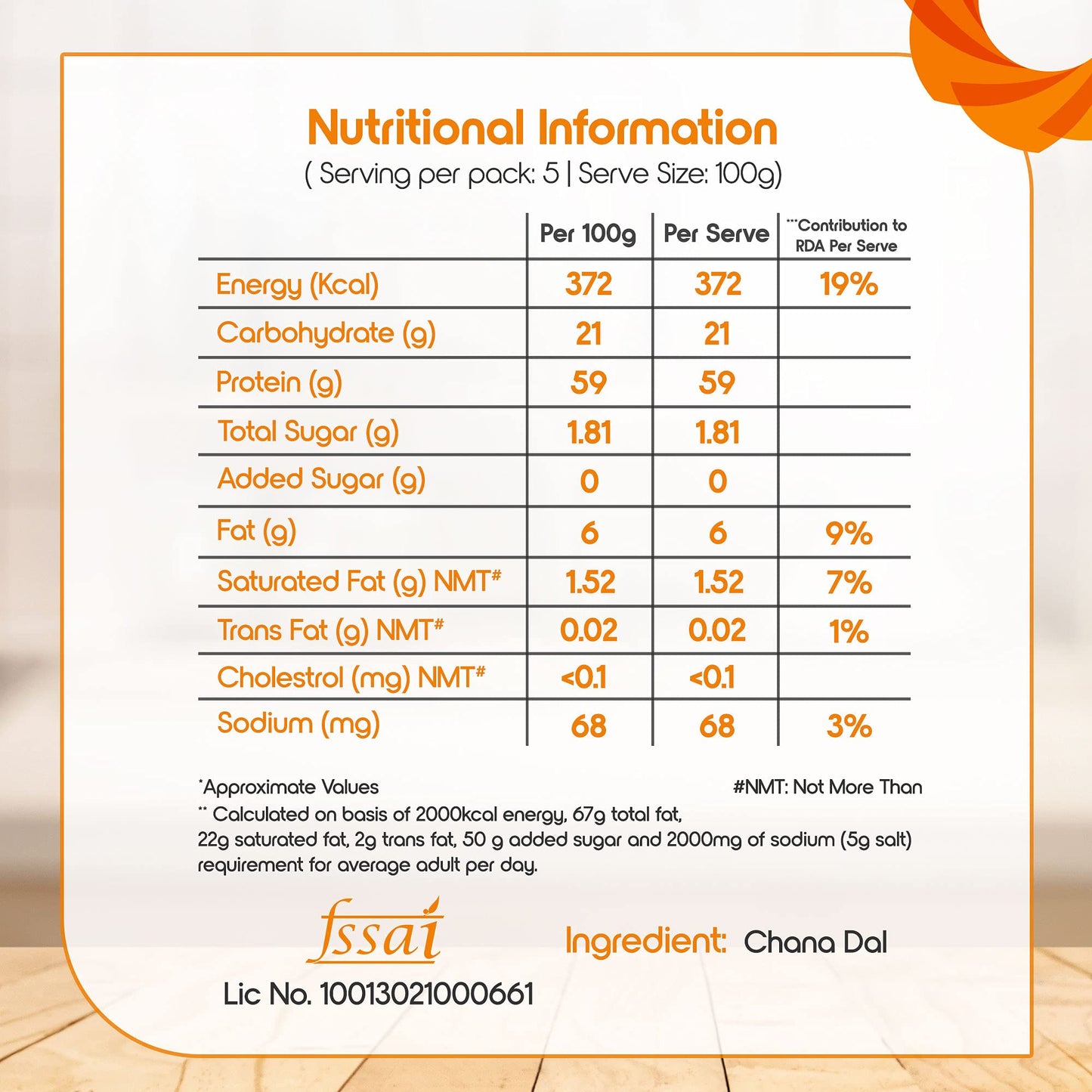 Fortune Chana Besan, 100% Chana Dal 100% Taste, 500 g