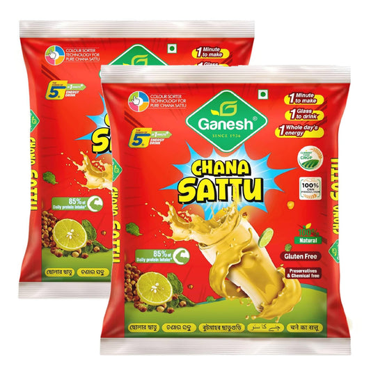 Ganesh chana sattu 500 gm (pack of 2) high protein fibre 100% natural gluten free chana sattu roasted gram powder