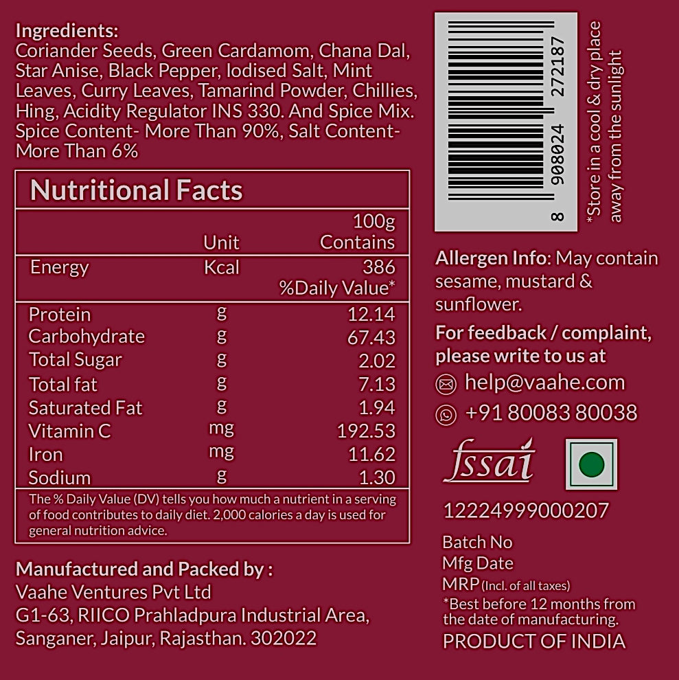 Vaahe Sambhar Masala